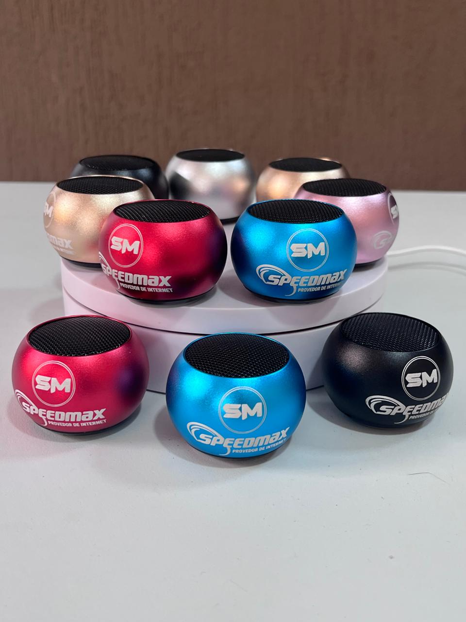 Kit Caixa de Som Bluetooth Tws Metal Mini Speaker Amplificada 3w - Personalizada